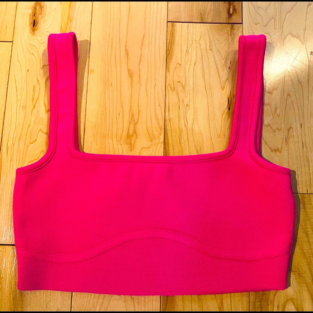 COPY - Hot Pink Zara Square Neck Crop Top w/detailing S